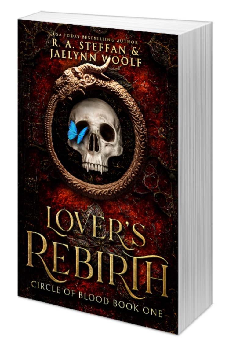 Lover's Rebirth paperback cover, paranormal vampire romance book