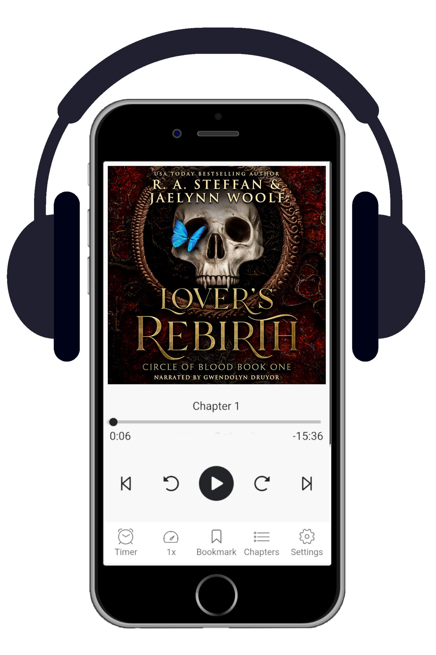 Lover's rebirth audiobook cover, vampire romance