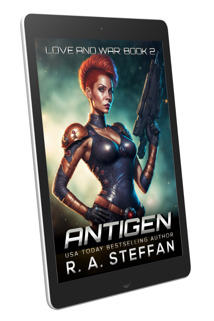 Antigen Love and War e-book cover, sci-fi-romance book