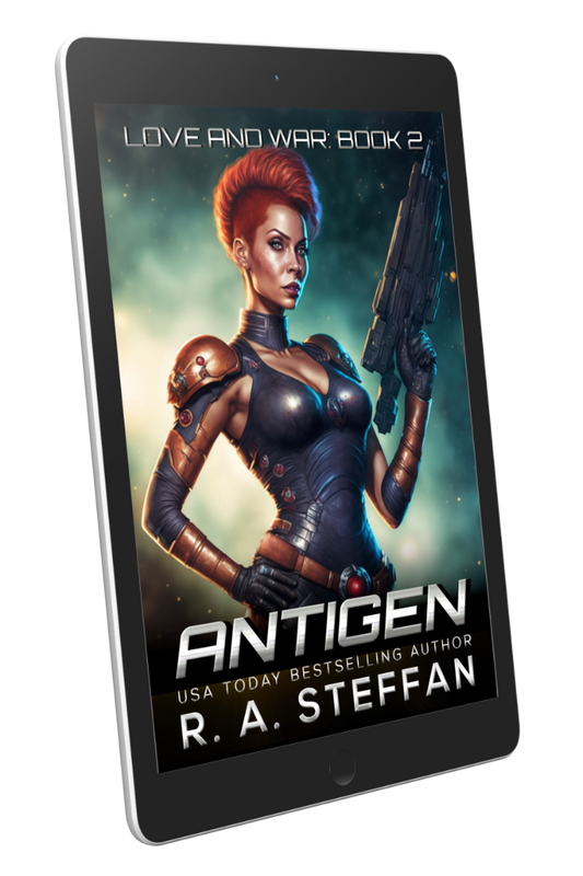 Antigen Love and War e-book cover, sci-fi-romance book