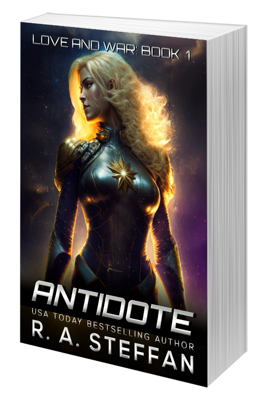antidote love and war paperback cover, sci-fi romance book