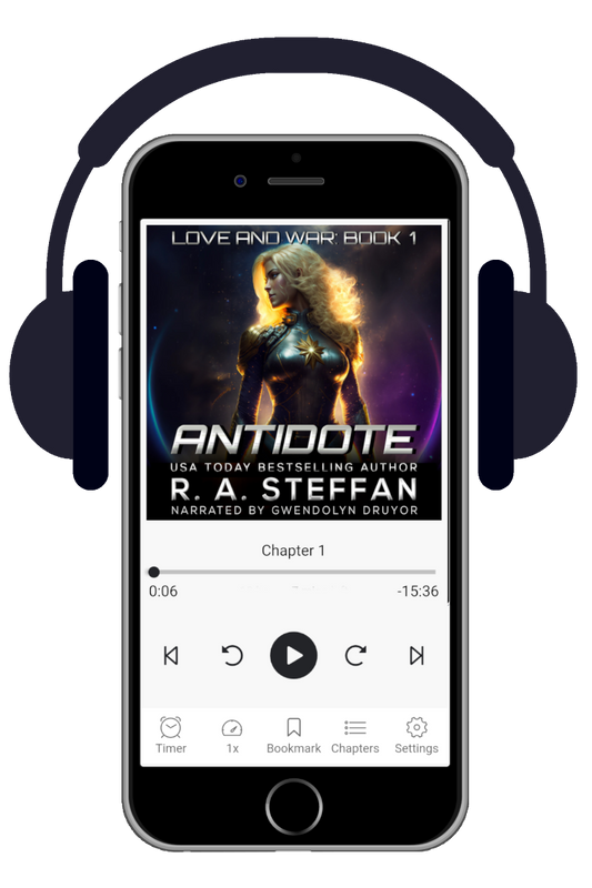 Antidote audiobook cover, sci-fi romance book