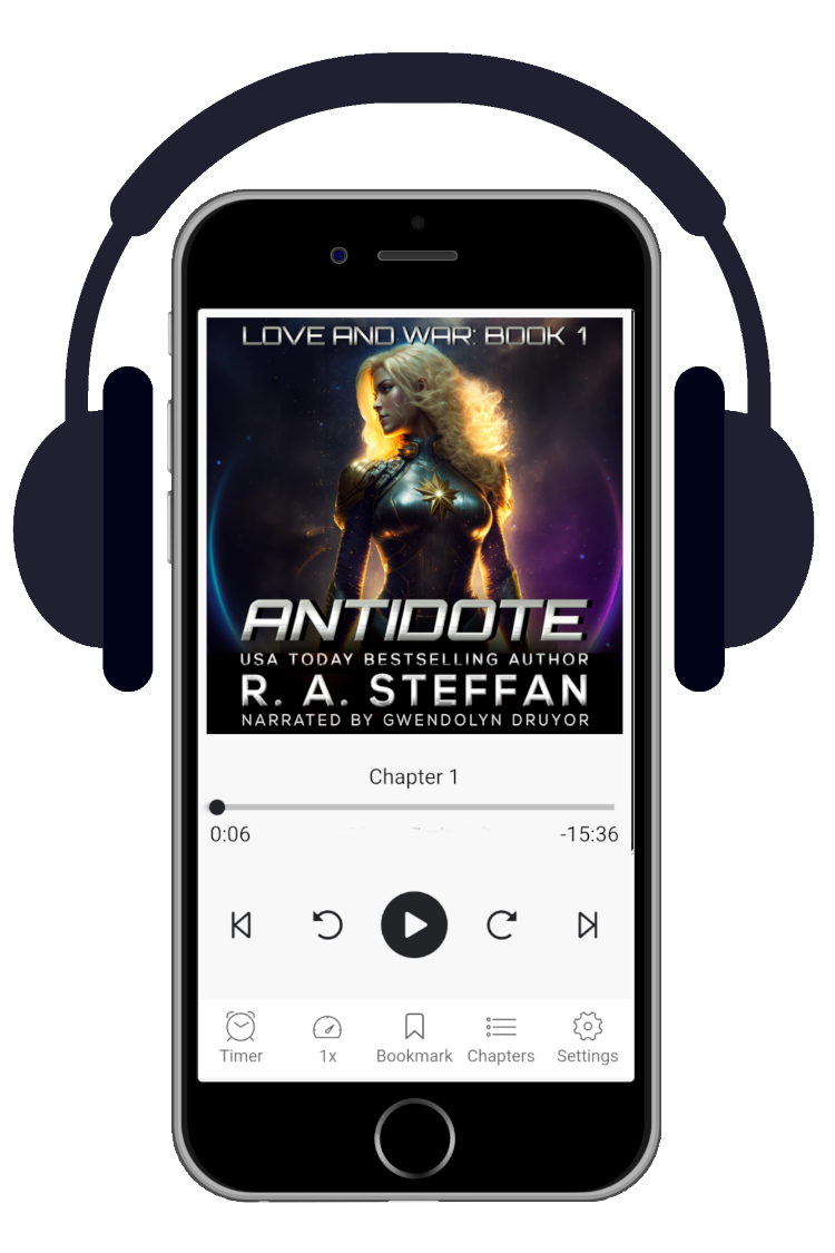 Antidote audiobook cover, sci-fi romance book