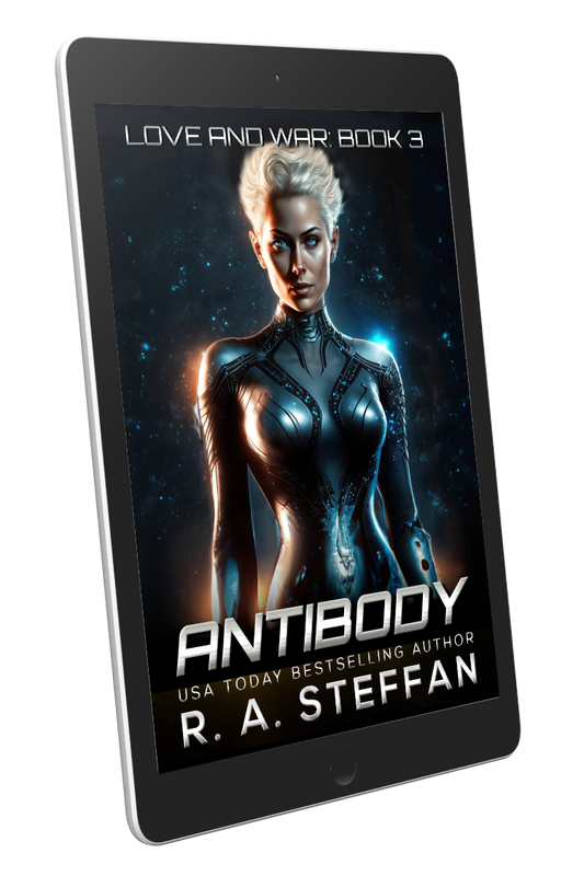 Antibody Love and War e-book cover, sci-fi romance book