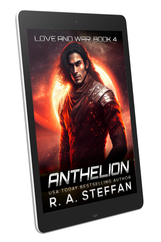 Anthelion Love and War e-book cover, LGBT M/M gay sci-fi romance book