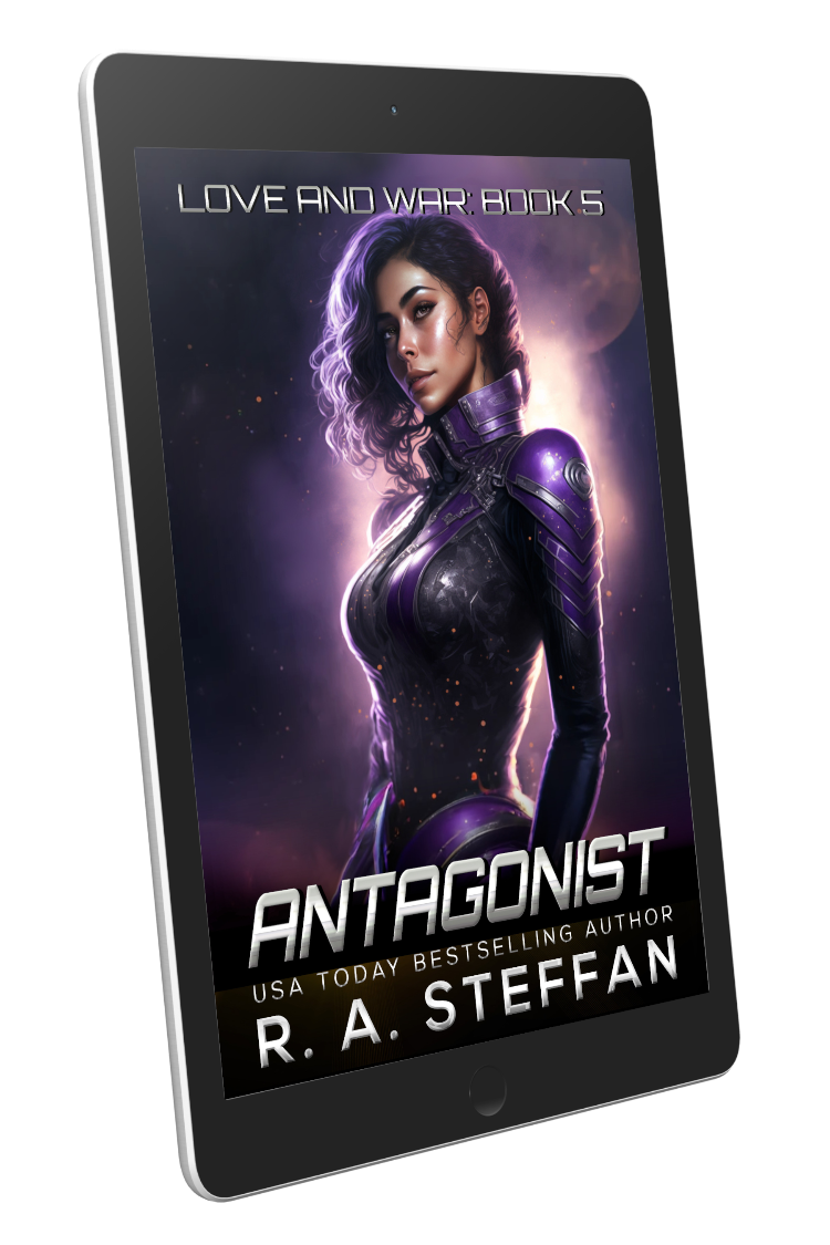 Antagonist Love and War e-book cover, sci-fi romance book