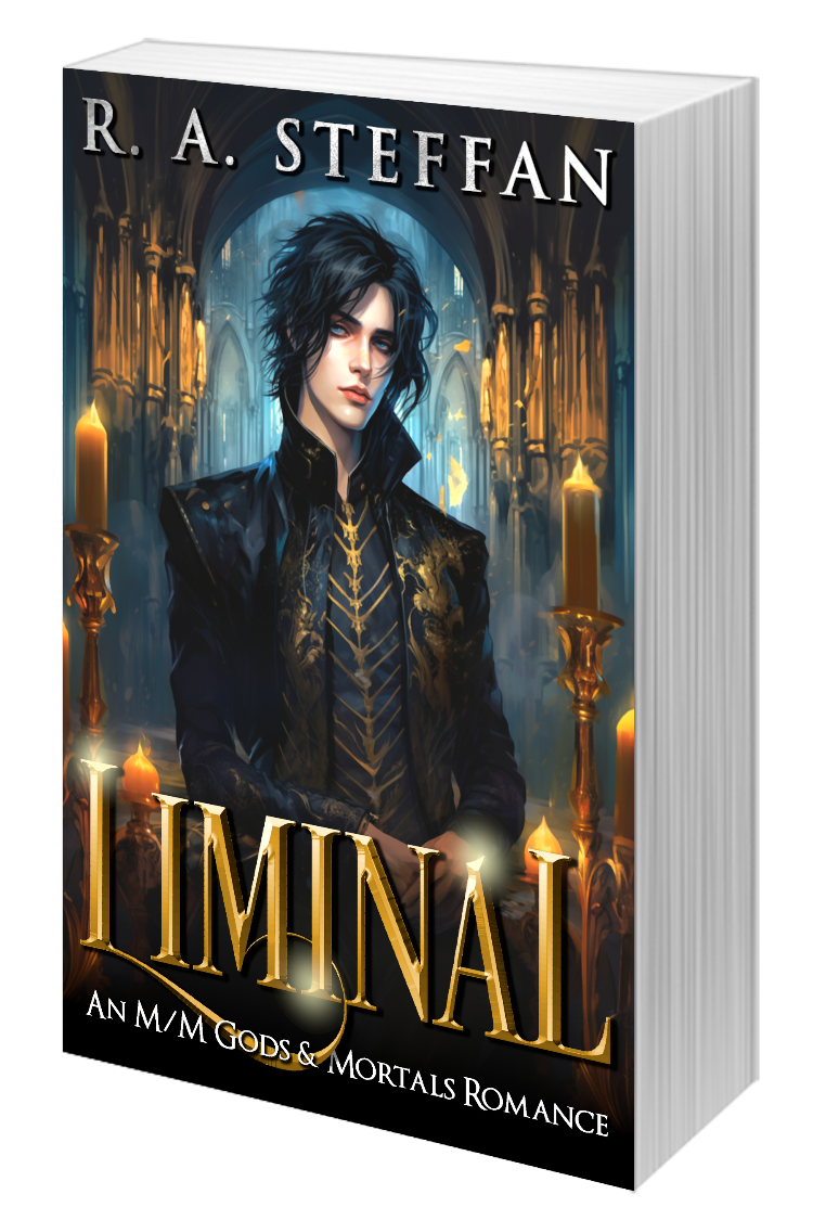 Liminal paperback cover, gay fantasy romance book