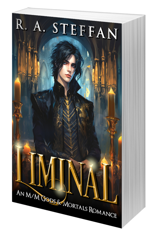 Liminal paperback cover, gay fantasy romance book