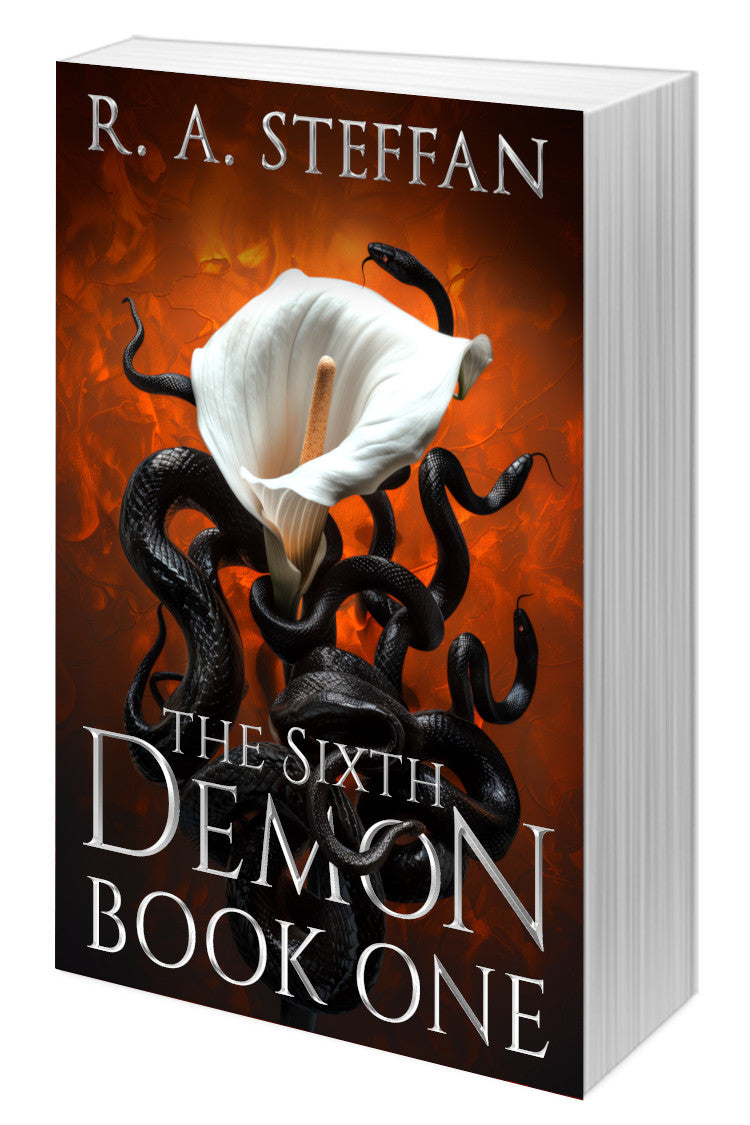 The Sixth Demon Book One cover, paranormal romance paperback