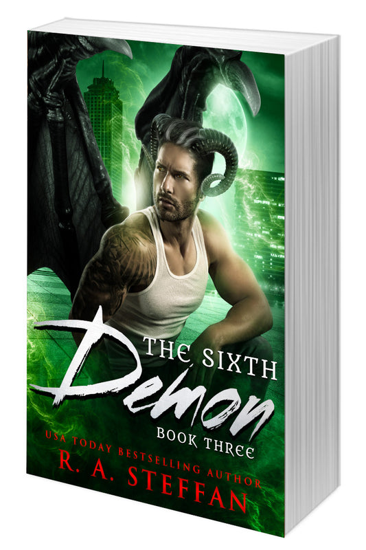 The Sixth Demon Book Three cover, paranormal romance paperback