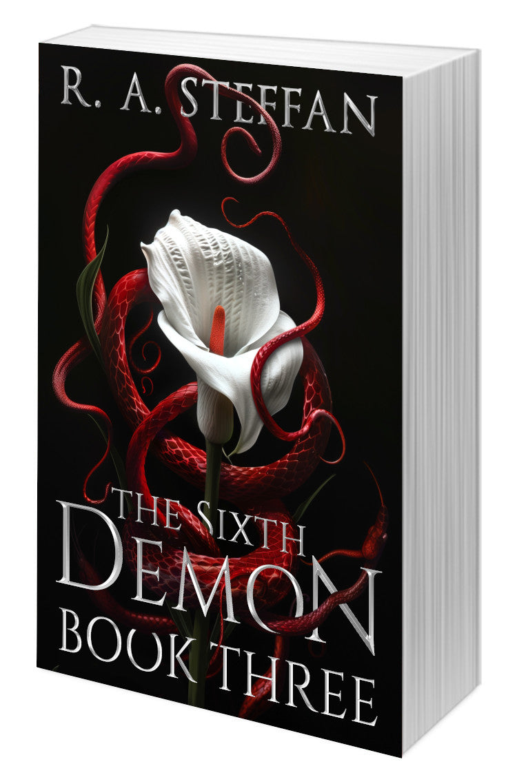 The Sixth Demon Book Three cover, paranormal romance paperback